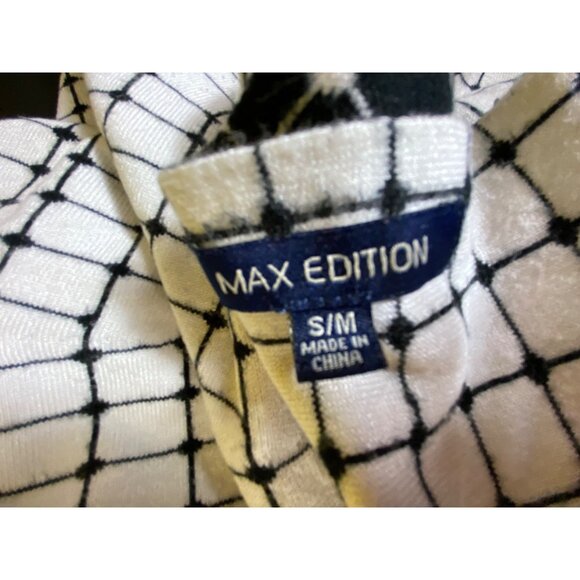 Max Edition Black White Grid A-Line Skirt S/M Modern Classic Knit Punk Flare Y2K - Picture 6 of 7